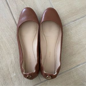 Russell & Bromley Camel Cognac Brown Leather Flats Size 37